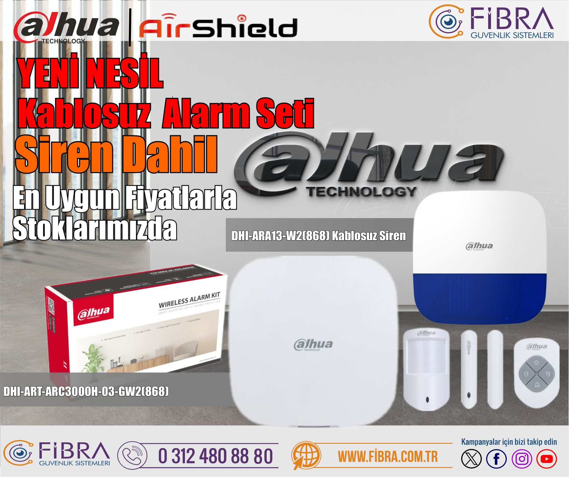 DAHUA KABLOSUZ ALARM SETİ SİREN DAHİL