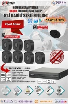 DAHUA DAHİLİ SESLİ 2MP 8'Lİ FULL SET