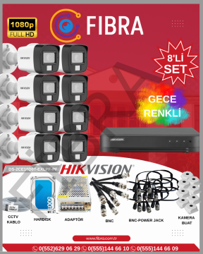 HIKVISION 8 Lİ 2 MP AHD SET KABİN HEDİYELİ!!
