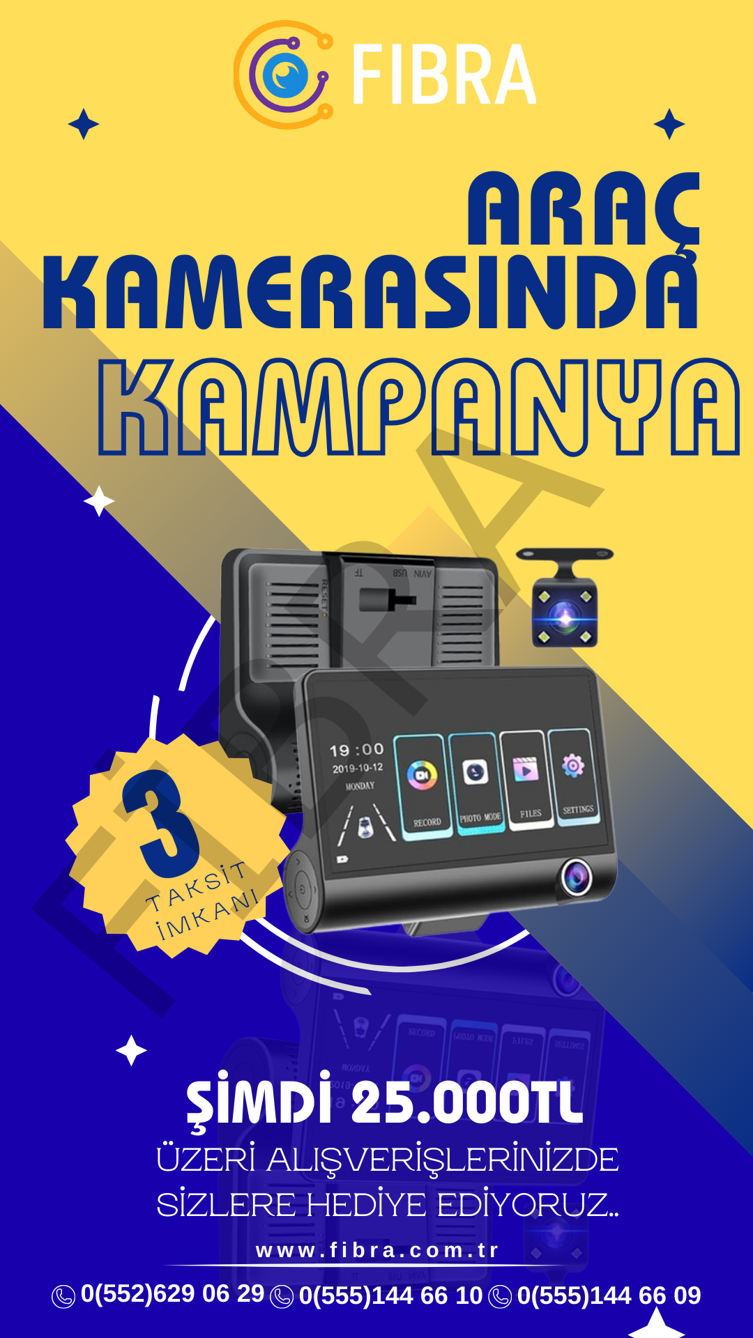 3 KAMERALI ARAÇ İÇİ KAMERA