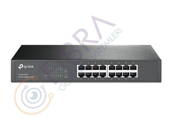 Tp-Link TL-SG1016D 16 Port 10-100-1000 Mbps Switch Çelik Kasa Rack Mount