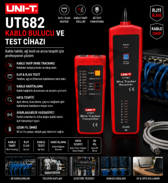 Uni-t UT-682 Network Kablo Test Cihazı